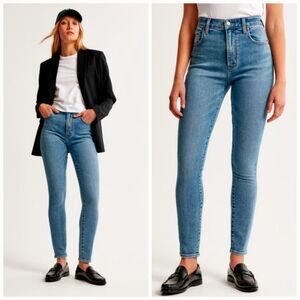 NWT Abercrombie & Fitch Signature Stretch High Rise Super Skinny Ankle Jeans 12